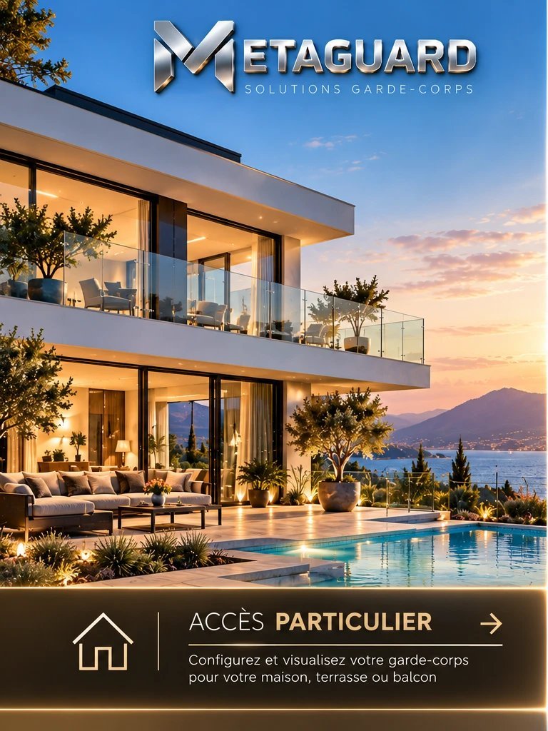 Accès Particulier — configurez et visualisez votre garde-corps pour votre maison, terrasse ou balcon
